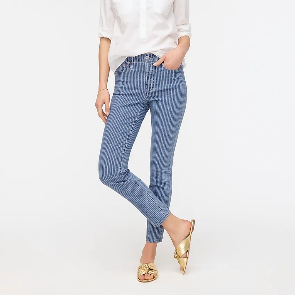 J. Crew Stripe Toothpick Skinny Jeans Pinstripe